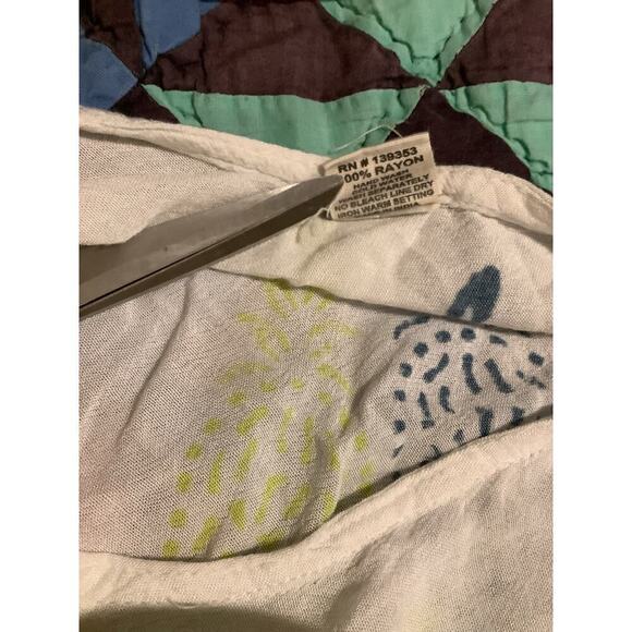 Seven Islands Gauze Dress Sleeveless Pineapple Light Sundress Cover-up Tank OS - Picture 4 of 5